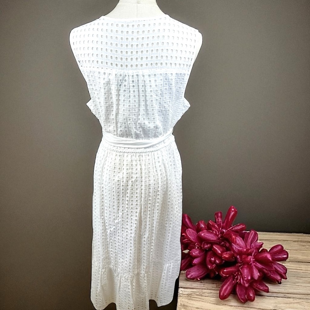 J. Crew NWT Size 14 All Over White Eyelet Lace Midi Dress - Picture 7 of 16